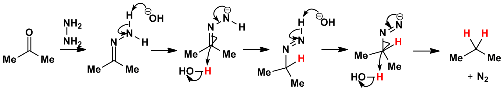 Wolff Kishner reduction mechanism