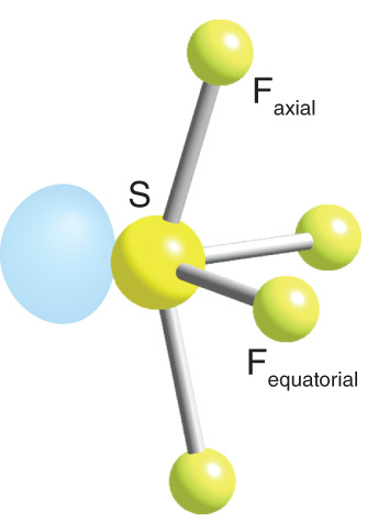 Sulfur tetrafluoride - SF4.
