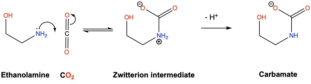 Ethanolamine and carbon dioxide