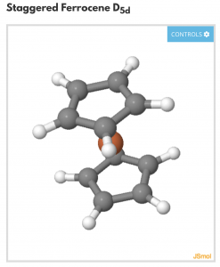 Staggered ferrocene