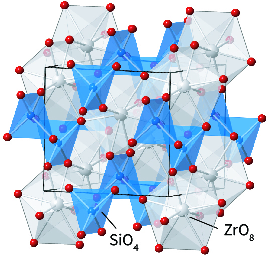 The zircon, ZrSiO4, structure.