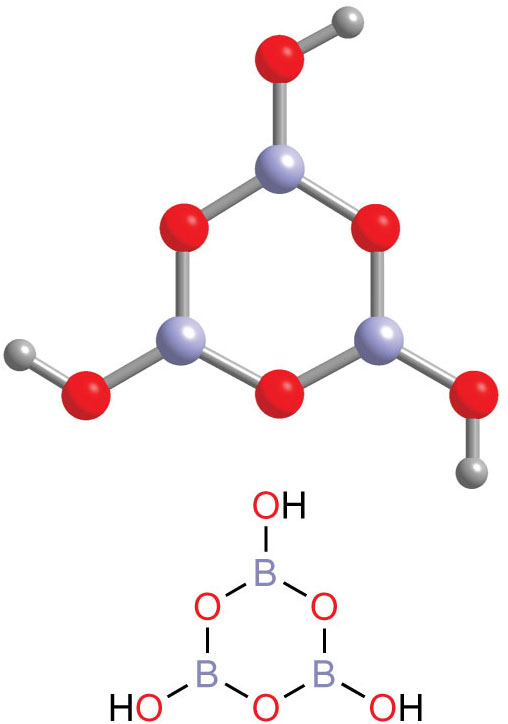 Metaboric acid trimer ((HBO2)3).