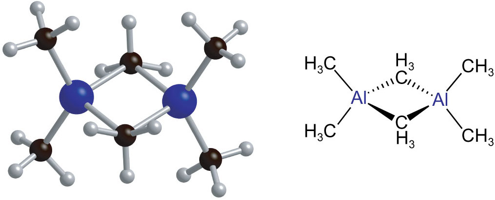 The dimeric structure of Al2Me6