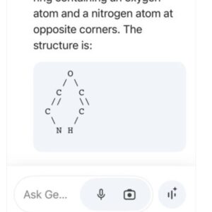 AI generated structure of morpholine (or not)